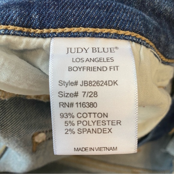Judy Blue Mid Rise Vintage Wash Boyfriend Jeans Size 7|28 - Picture 12 of 16